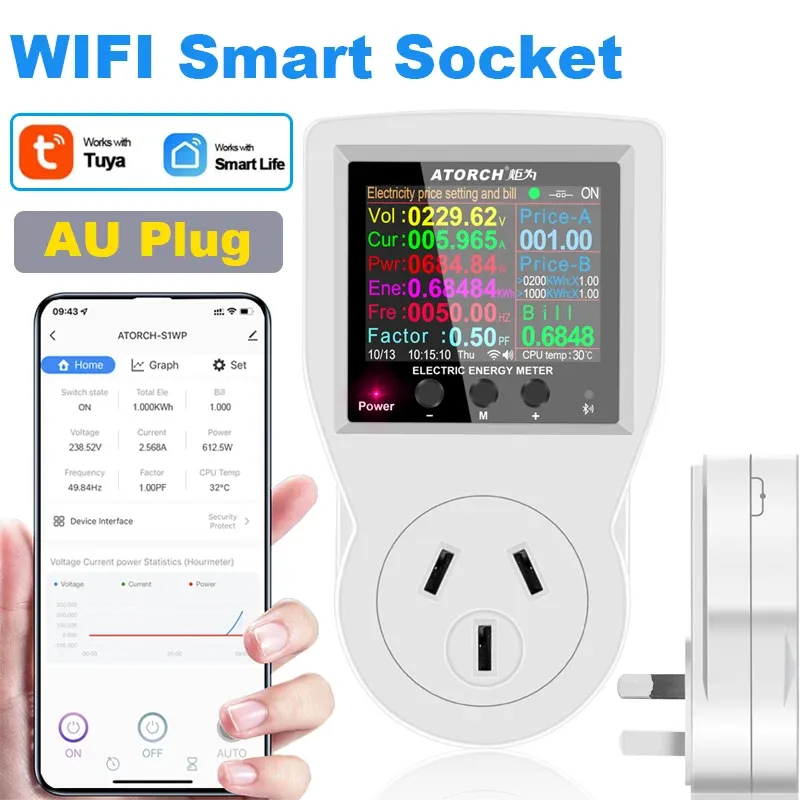 Prise intelligente Tuya WiFi 16 A, 85-265 V, avec wattmètre numérique et compteur d'énergie (kWh) 8