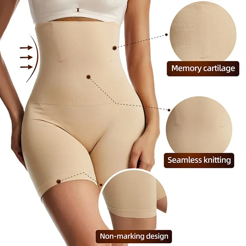 Culotte gainante sans couture pour femme, taille haute, effet minceur et maintien du ventre 2