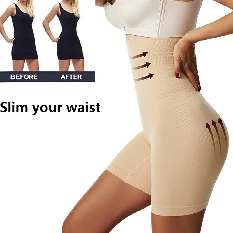 Culotte gainante sans couture pour femme, taille haute, effet minceur et maintien du ventre 3