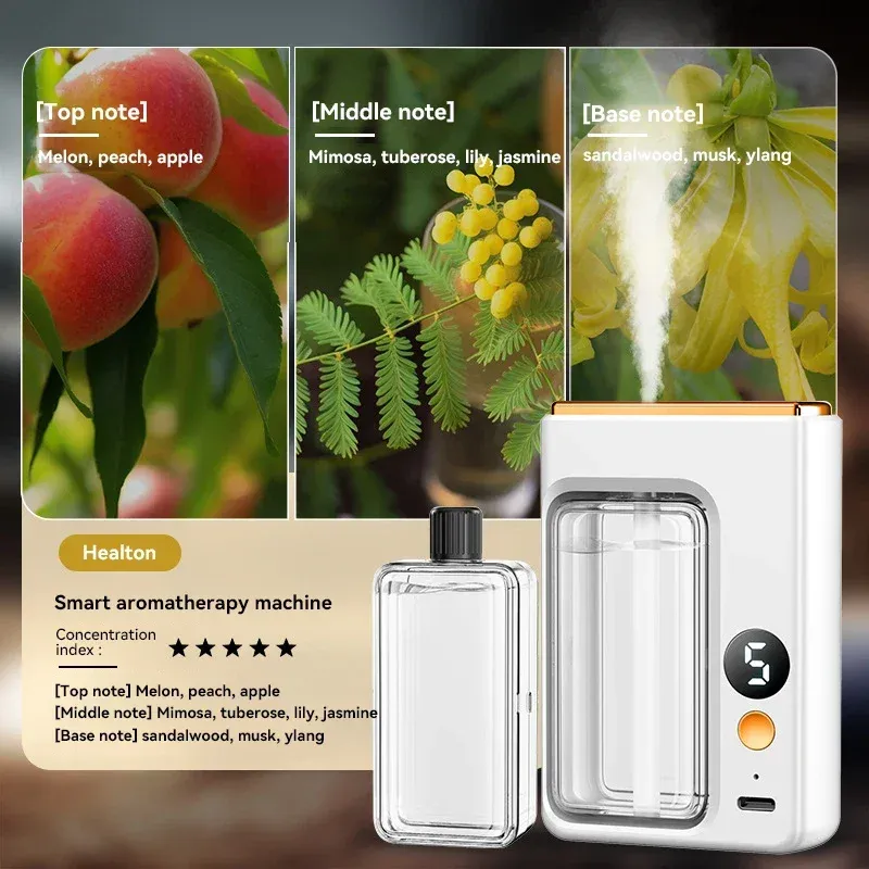 Diffuseur d'huiles essentielles portable à affichage numérique et 5 vitesses de pulvérisation 17