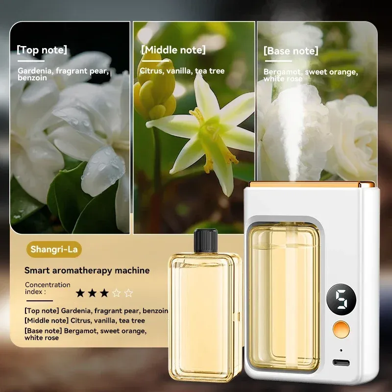 Diffuseur d'huiles essentielles portable à affichage numérique et 5 vitesses de pulvérisation 15