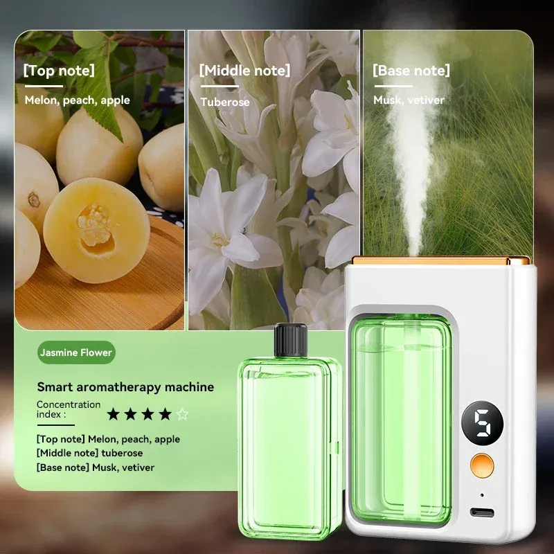 Diffuseur d'huiles essentielles portable à affichage numérique et 5 vitesses de pulvérisation 14