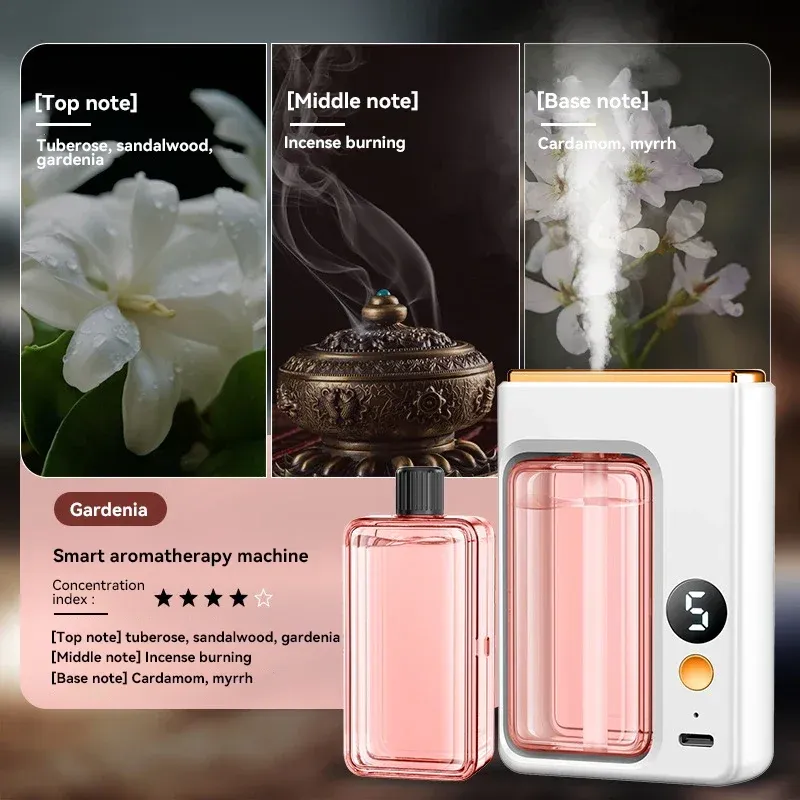 Diffuseur d'huiles essentielles portable à affichage numérique et 5 vitesses de pulvérisation 13