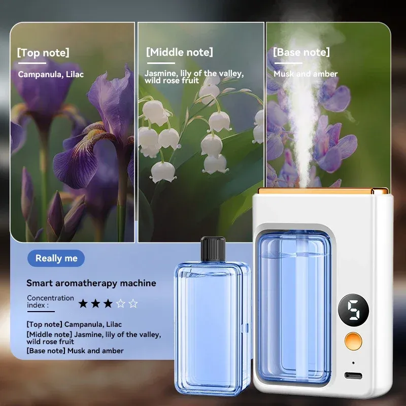 Diffuseur d'huiles essentielles portable à affichage numérique et 5 vitesses de pulvérisation 9