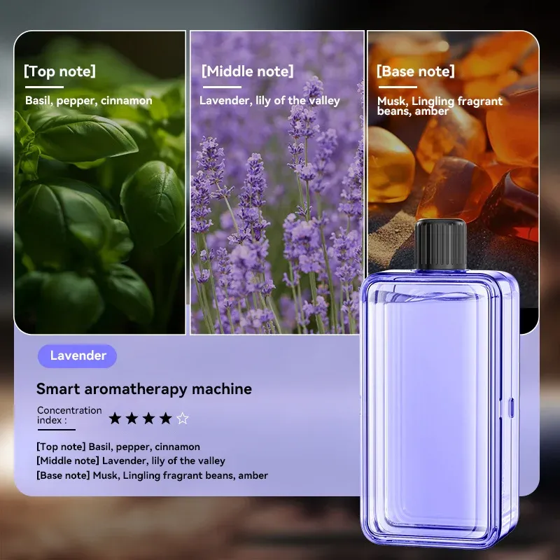 Diffuseur d'huiles essentielles portable à affichage numérique et 5 vitesses de pulvérisation 18