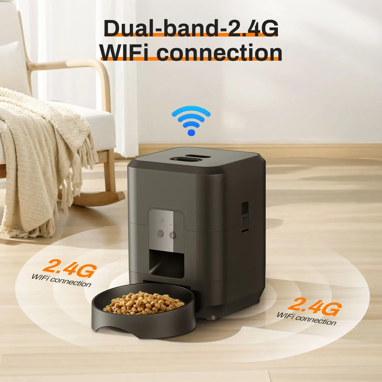 Distributeur de nourriture Wi-Fi avec caméra, vue 2