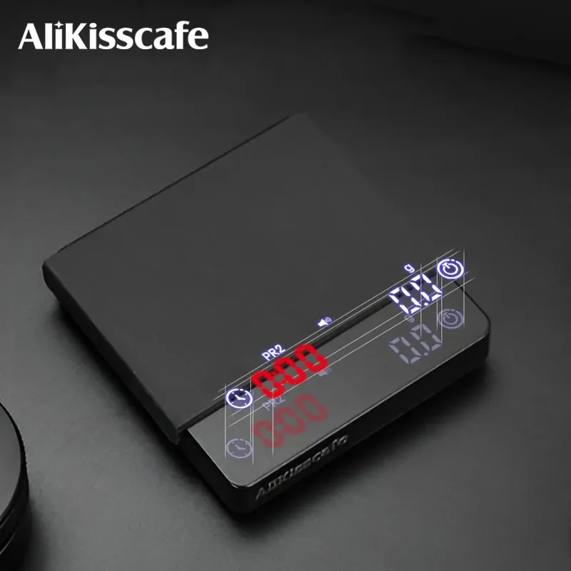Balance numérique à espresso avec minuterie USB, balance de barista portable de précision de 3 kg, accessoires de cuisine pour le café à domicile - Image 1