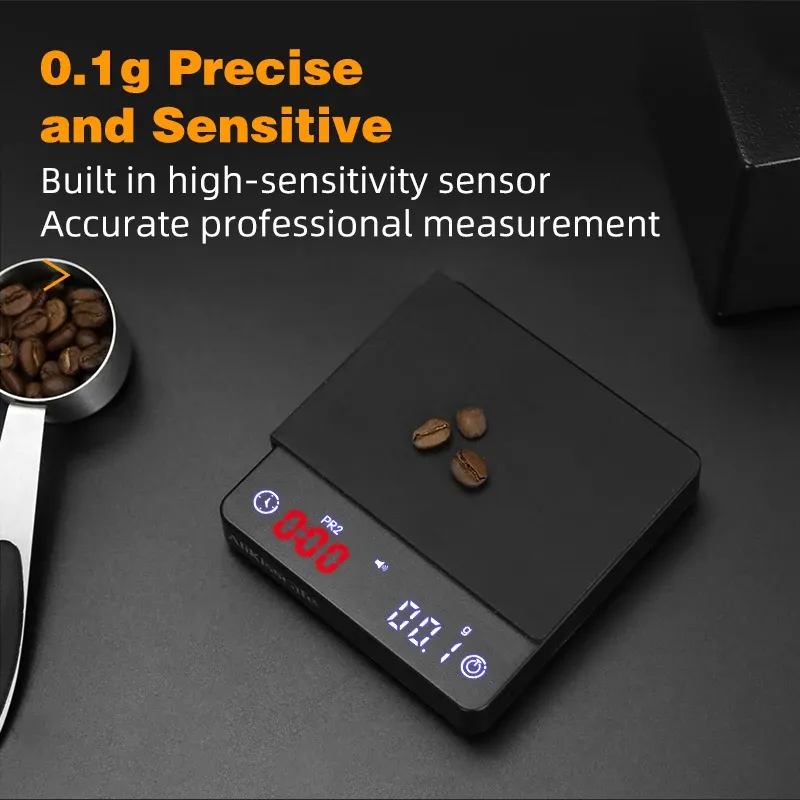 Balance numérique à espresso avec minuterie USB, balance de barista portable de précision de 3 kg, accessoires de cuisine pour le café à domicile 3