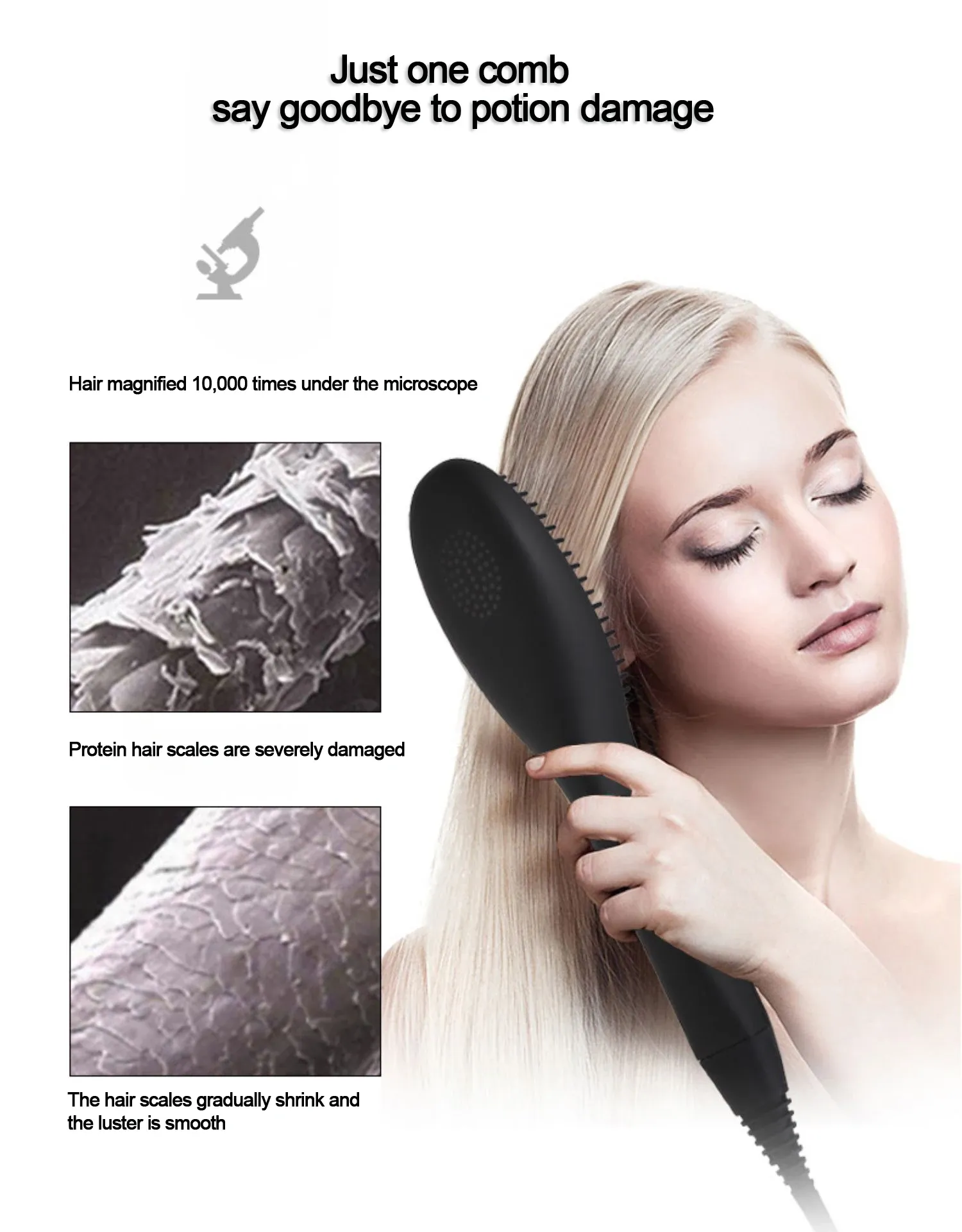 Brosse lissante en céramique, finition et détails