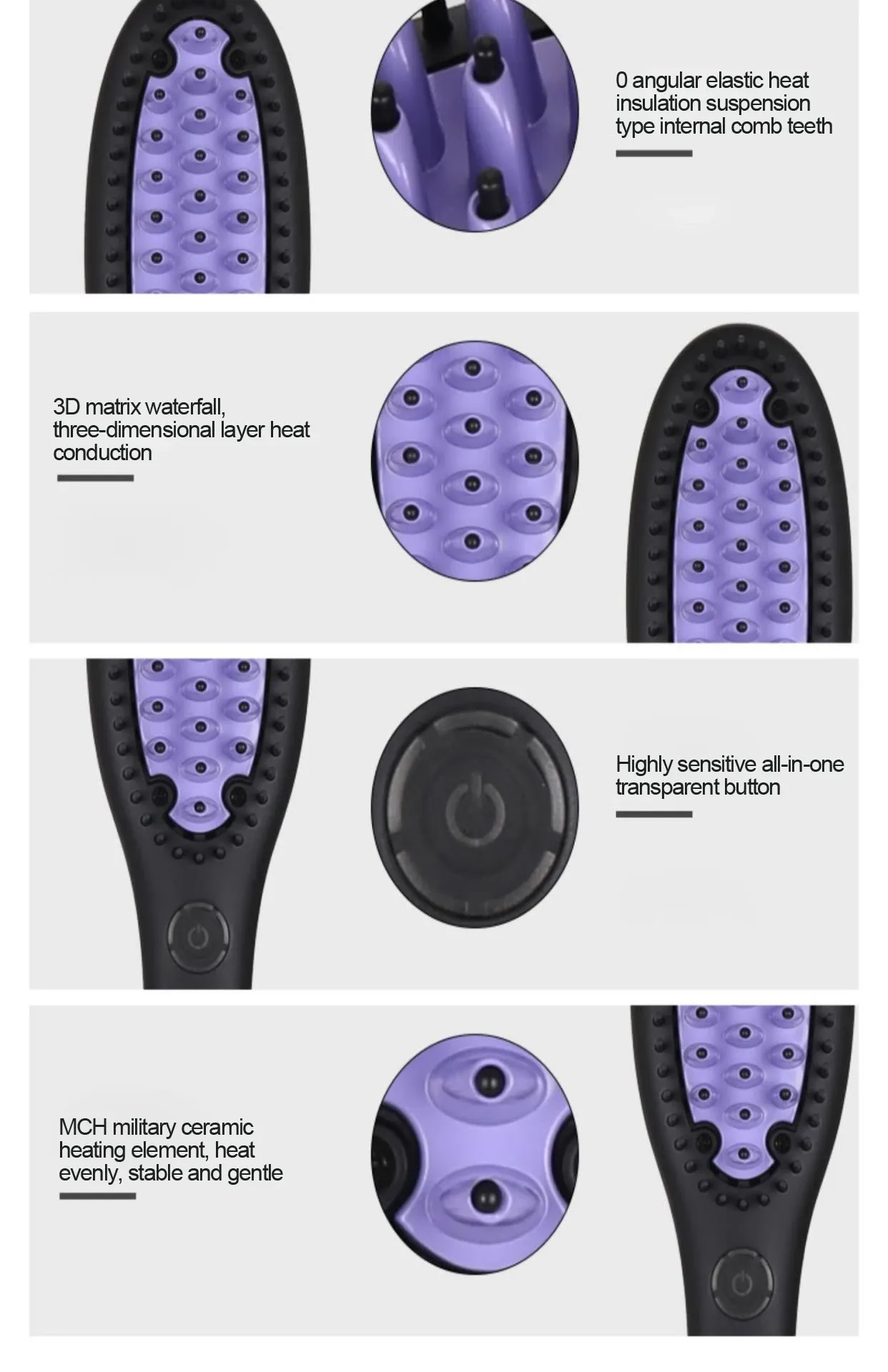 Brosse lissante en céramique, mise en valeur du produit