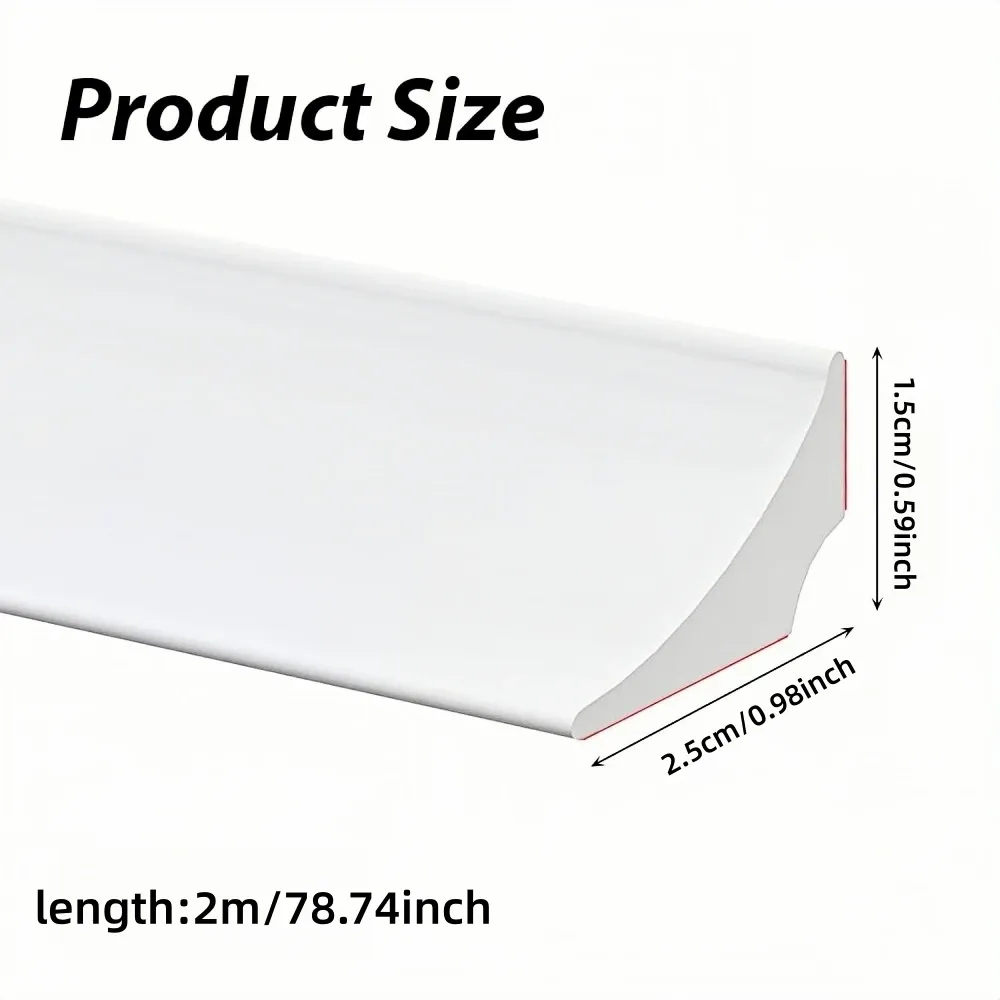 Bande d'étanchéité en silicone auto-adhésive 2 m x 2,5 cm, protection anti-éclaboussures pour douche 2
