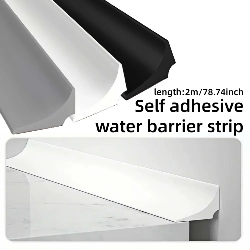 Bande d'étanchéité en silicone auto-adhésive 2 m x 2,5 cm, protection anti-éclaboussures pour douche - Image 1