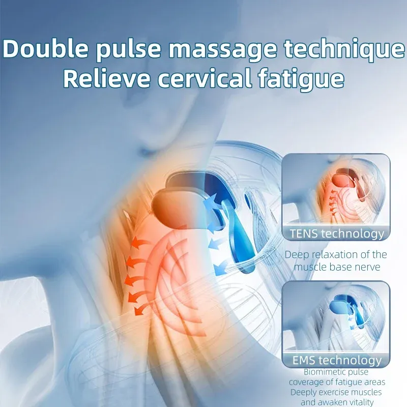 Masseur de cou électrique à micro-courant, multi-têtes interchangeables, sans fil, pétrissage, shiatsu, chauffant, vibrant, pour le cou et les épaules 4