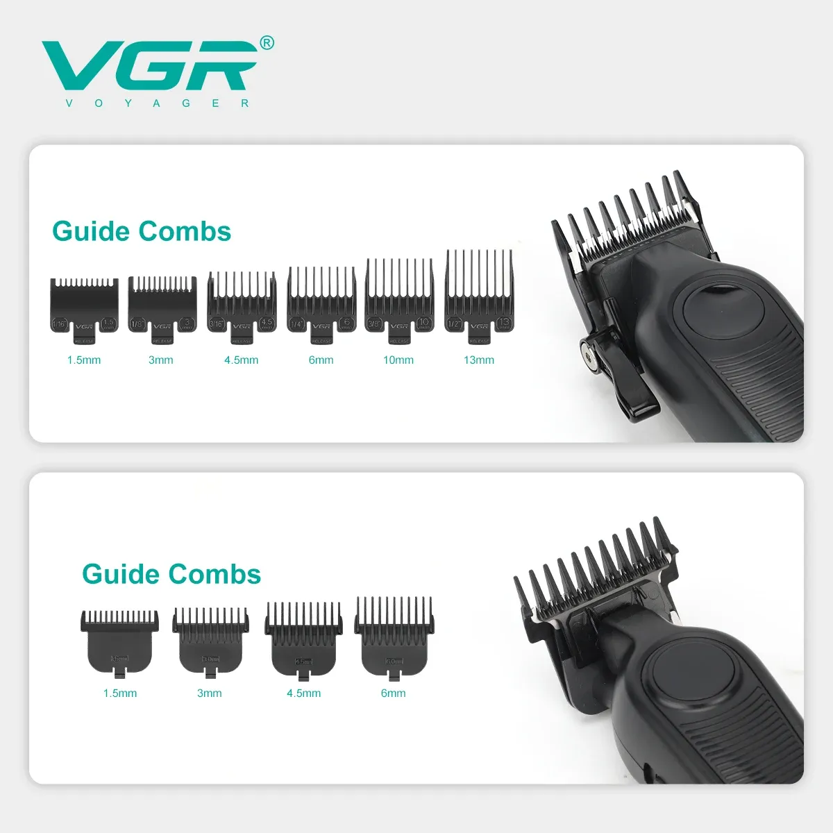 Tondeuse à cheveux professionnelle sans fil pour homme VGR V-196 S3 2