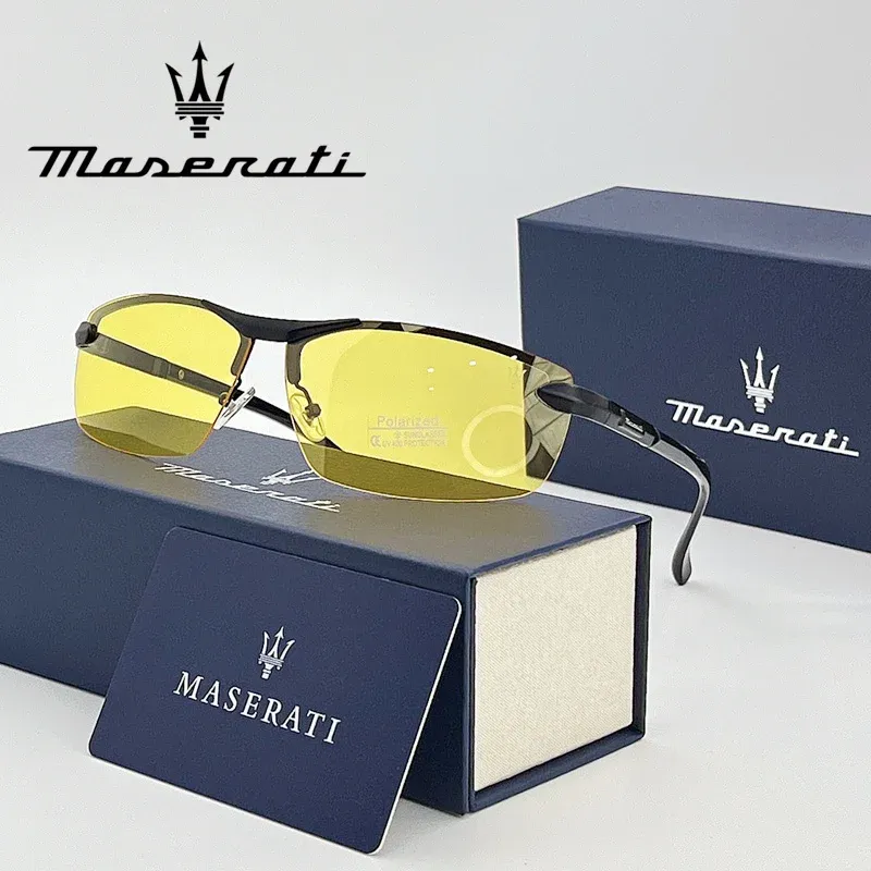 Lunettes de soleil Maserati polarisées UV400 pour hommes et femmes, style classique 7