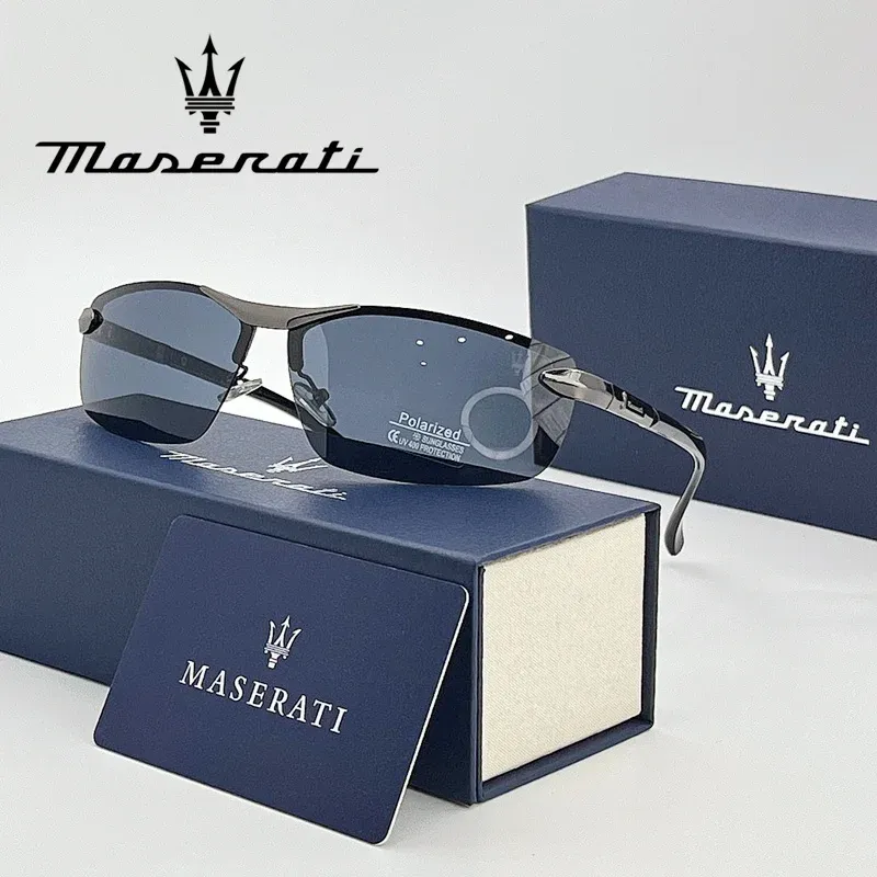 Lunettes de soleil Maserati polarisées UV400 pour hommes et femmes, style classique 9