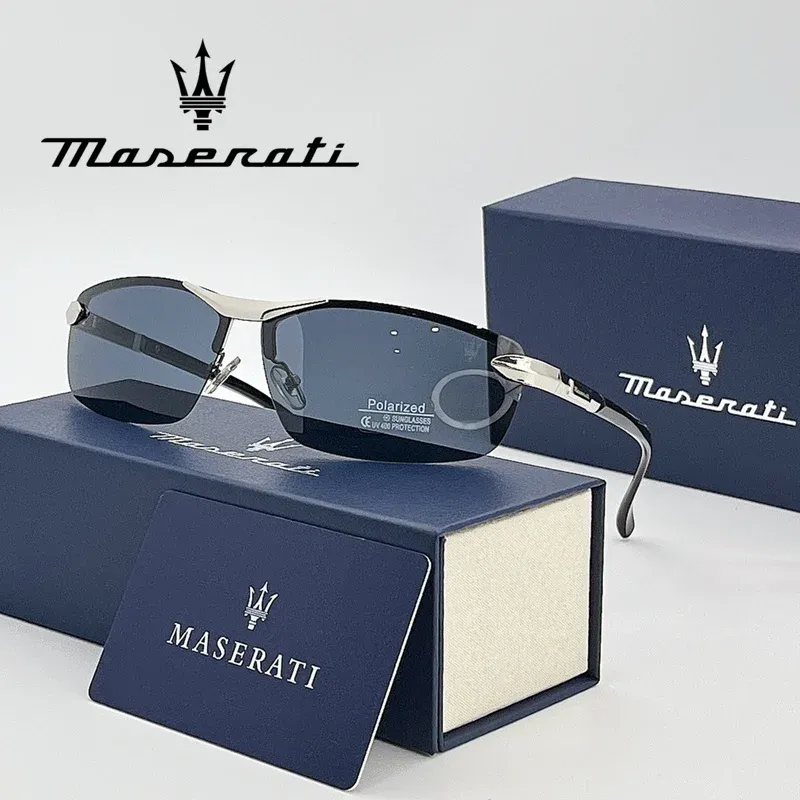 Lunettes de soleil Maserati polarisées UV400 pour hommes et femmes, style classique 12