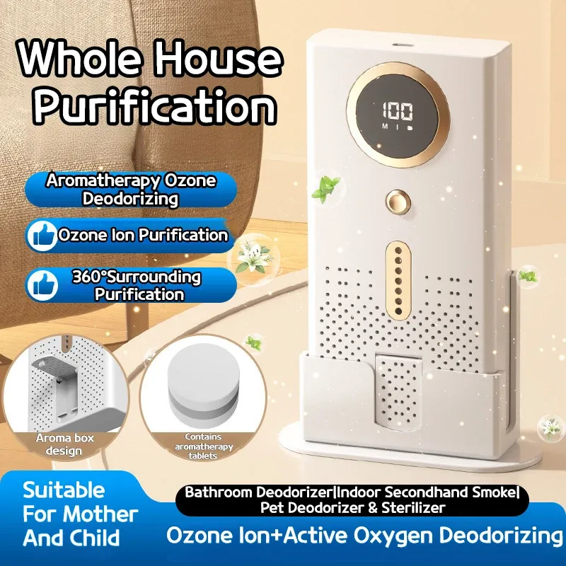 Générateur d'ozone portable, purificateur d'air haute efficacité, désodorisant pour bureau, chambre et réfrigérateur, élimination du formaldéhyde 2
