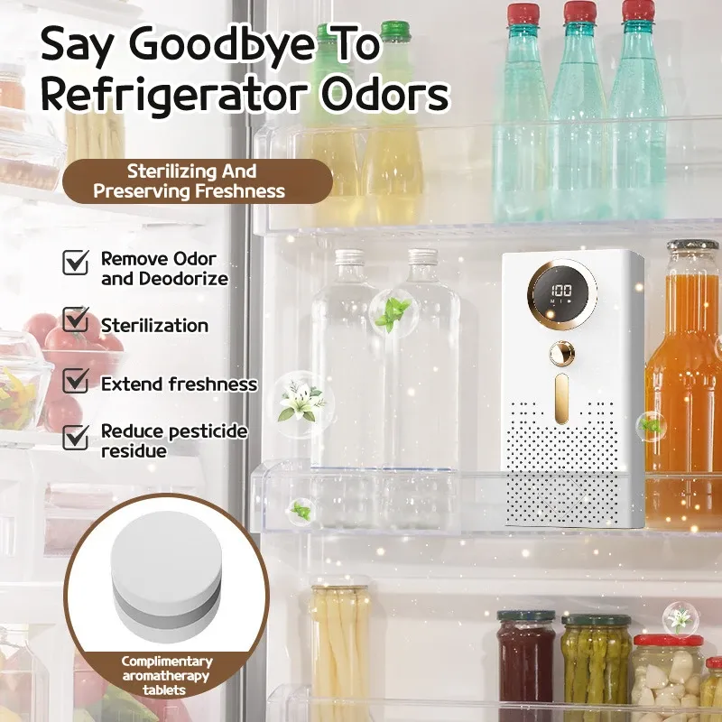 Générateur d'ozone portable, purificateur d'air haute efficacité, désodorisant pour bureau, chambre et réfrigérateur, élimination du formaldéhyde 4