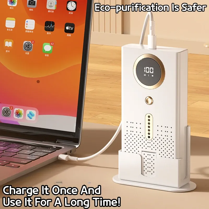 Générateur d'ozone portable, purificateur d'air haute efficacité, désodorisant pour bureau, chambre et réfrigérateur, élimination du formaldéhyde 6