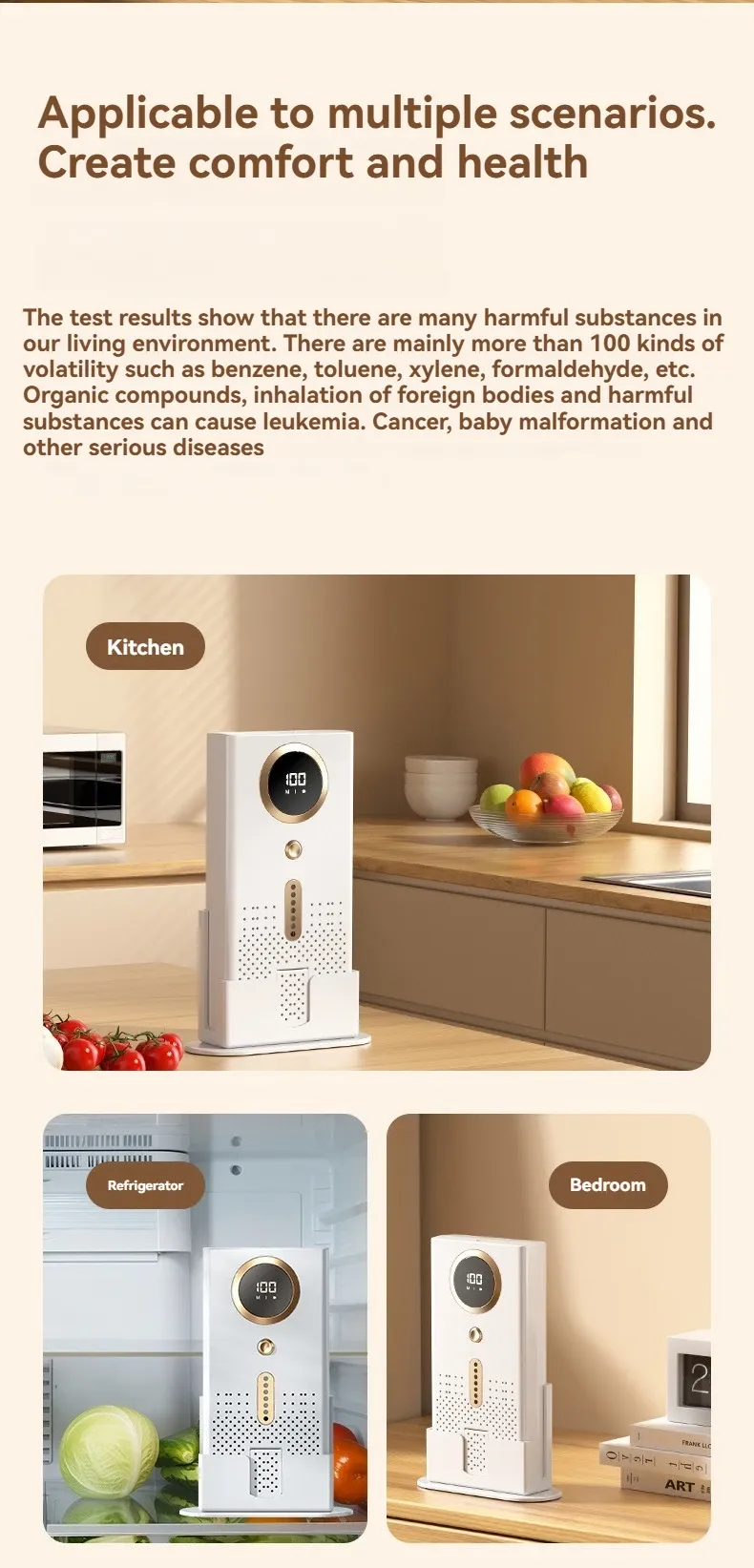 Purificateur d'air portable, vue de détail