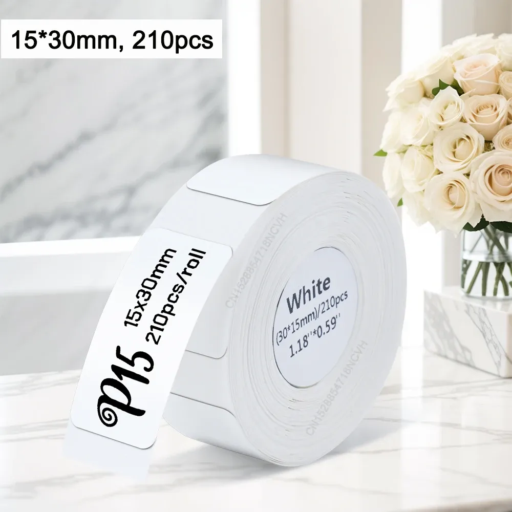 Papier d'étiquettes thermiques autocollantes Marklife P15, 12x40 mm, 15x30 mm, 15x50 mm, compatible avec étiqueteuses P15, P12, P11, D30 et Q30 19