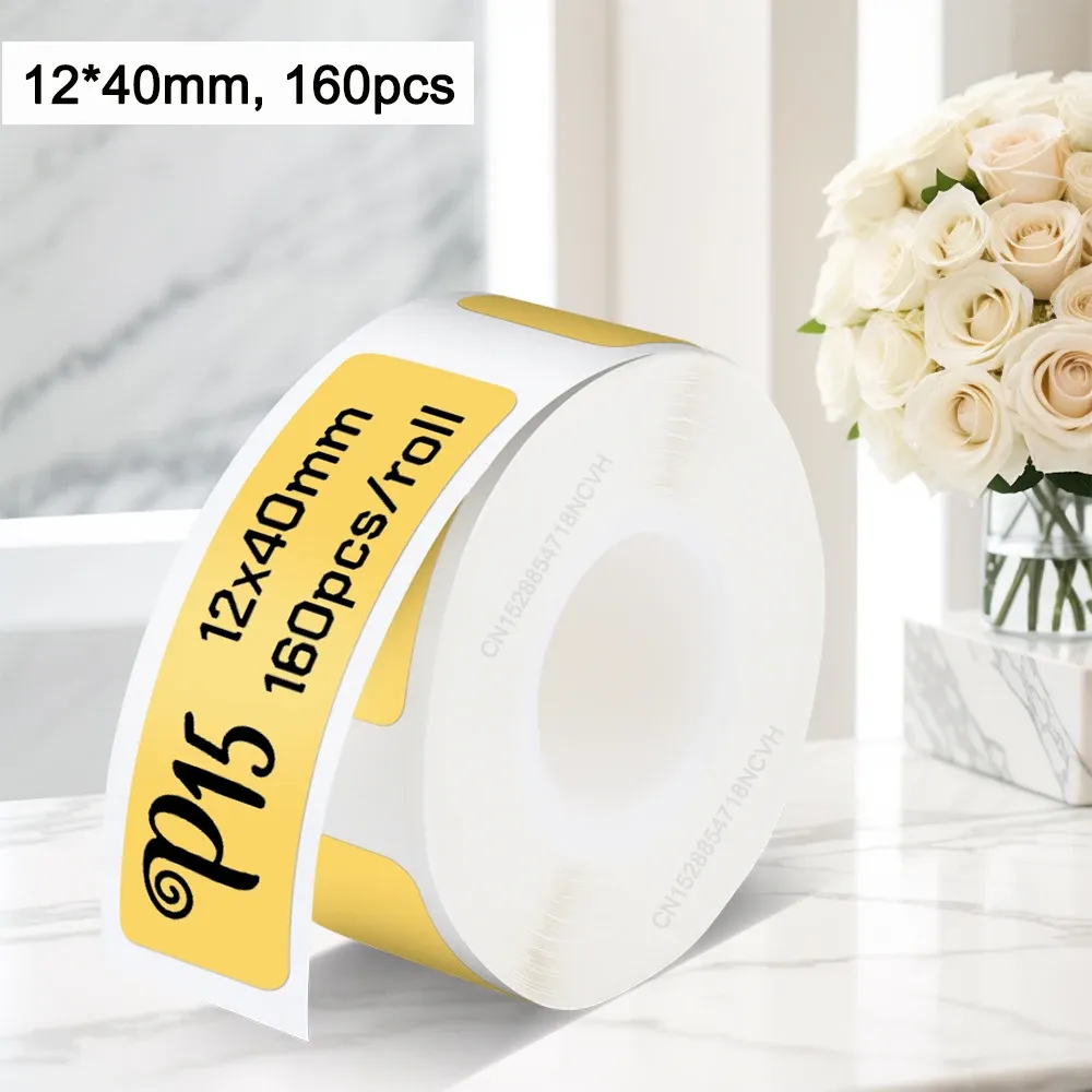 Papier d'étiquettes thermiques autocollantes Marklife P15, 12x40 mm, 15x30 mm, 15x50 mm, compatible avec étiqueteuses P15, P12, P11, D30 et Q30 18