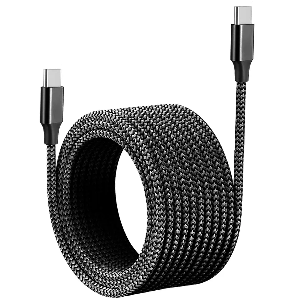 Câble de charge rapide USB-C vers USB-C 60 W PD, câble de données en nylon tressé Type-C 1 m/2 m/3 m/5 m/8 m pour iPhone, Samsung, Xiaomi, MacBook 8
