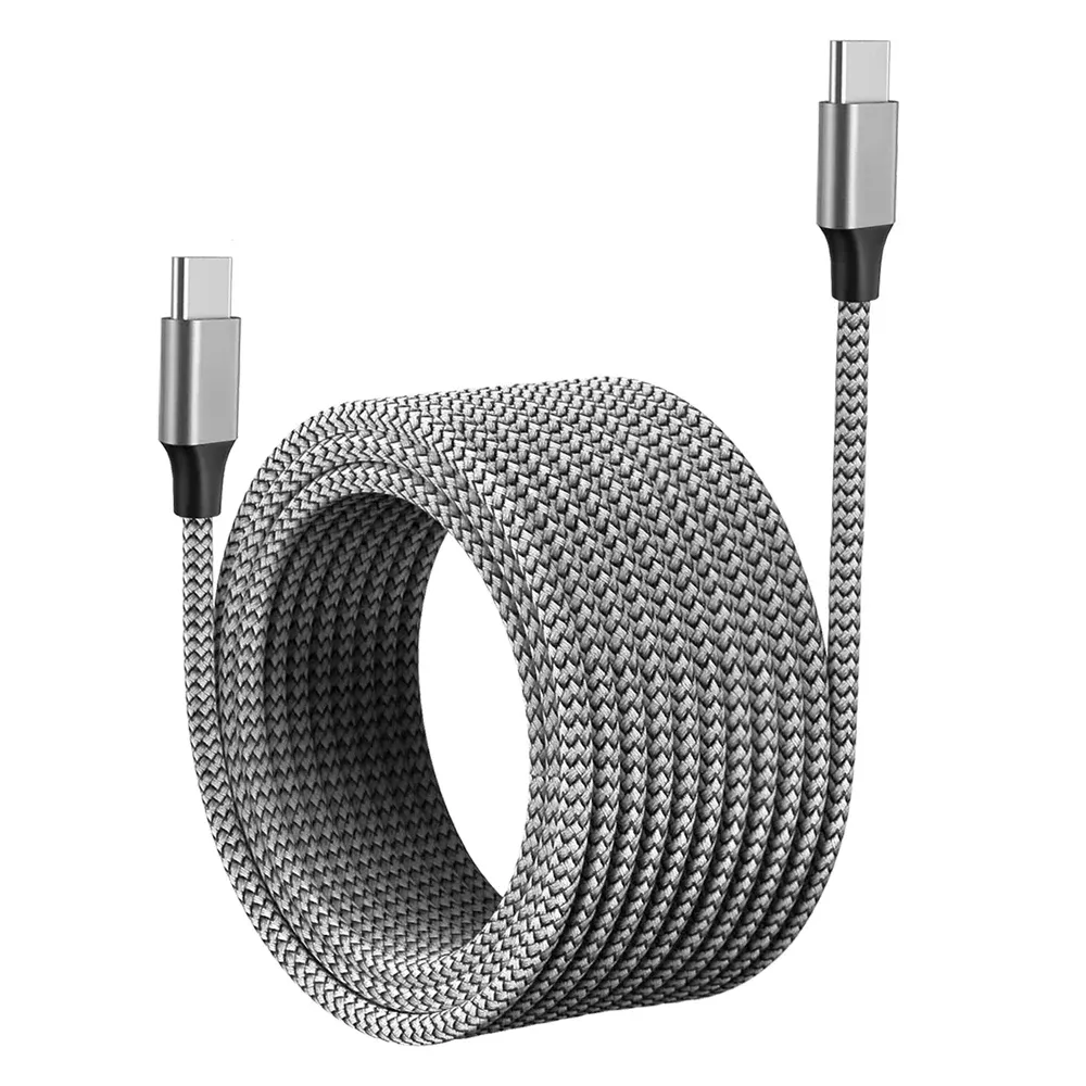Câble de charge rapide USB-C vers USB-C 60 W PD, câble de données en nylon tressé Type-C 1 m/2 m/3 m/5 m/8 m pour iPhone, Samsung, Xiaomi, MacBook 7