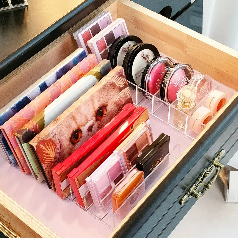 Organisateur de palette de fards à paupières et de cosmétiques avec compartiments pour outils de maquillage 4