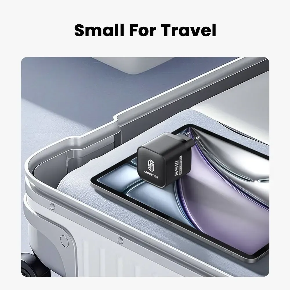 Chargeur USB GaN 65 W avec câble USB-C rétractable, 3 ports, compatible QC 4.0, PD 3.0 et PPS, pour MacBook, ordinateur portable, iPhone et Xiaomi 6