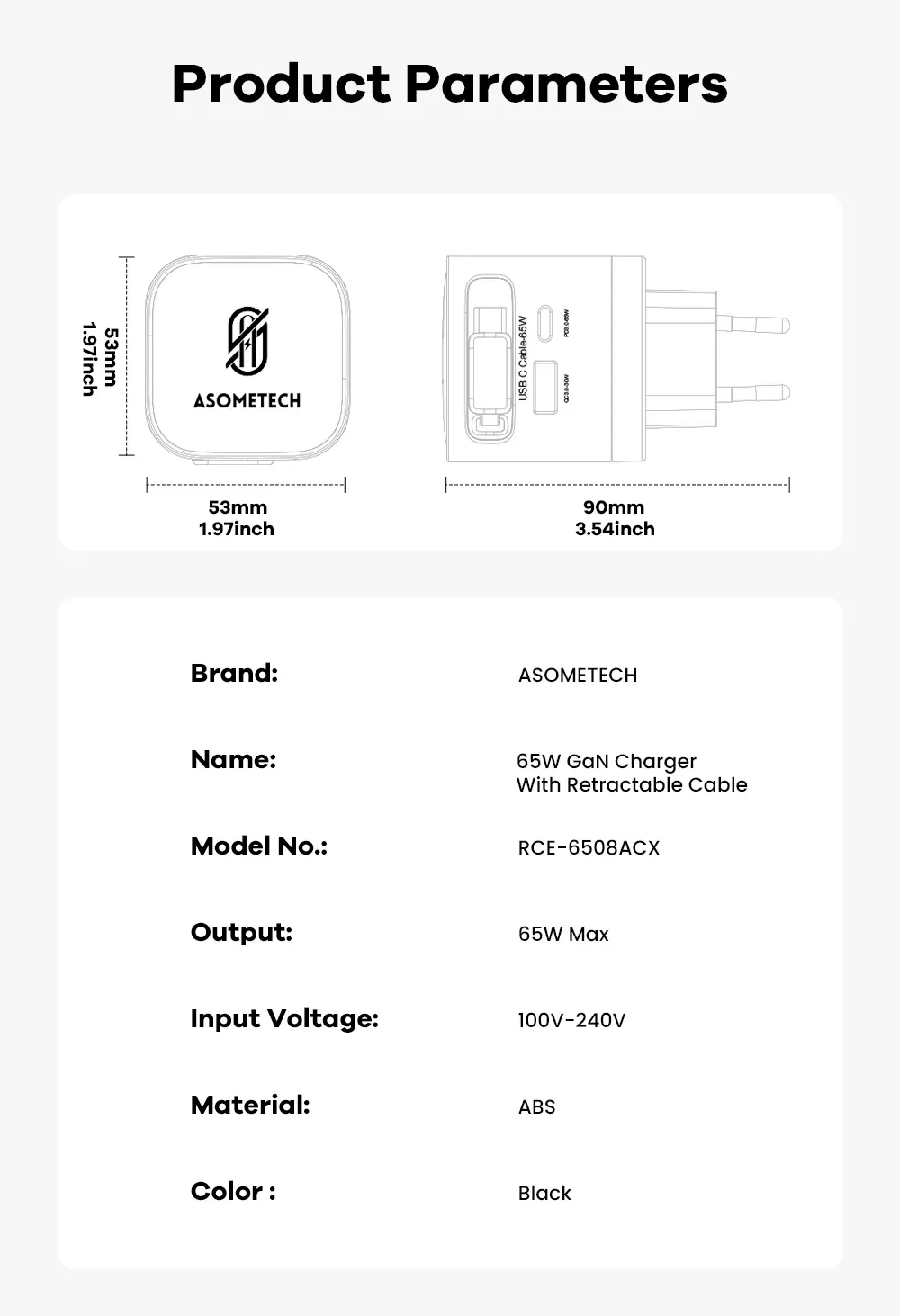 Chargeur USB GaN ASOMETECH, pour tous vos appareils