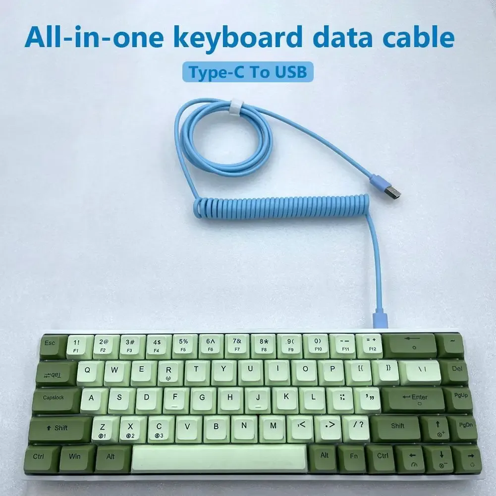 Câble spiralé USB-C pour clavier mécanique, connecteur aviation, longueur max. 3 m 4