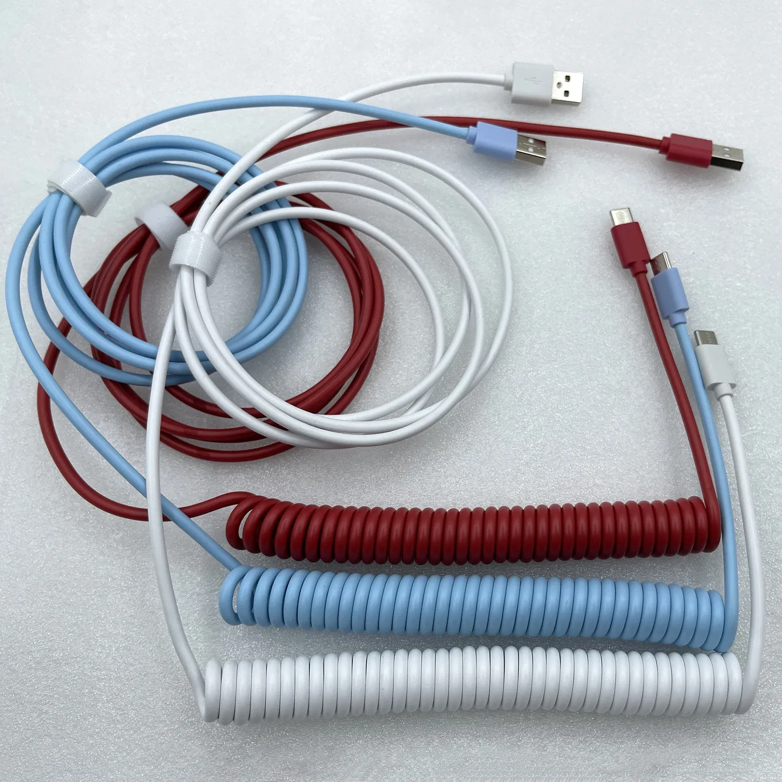 Câble spiralé USB-C pour clavier mécanique, connecteur aviation, longueur max. 3 m 5