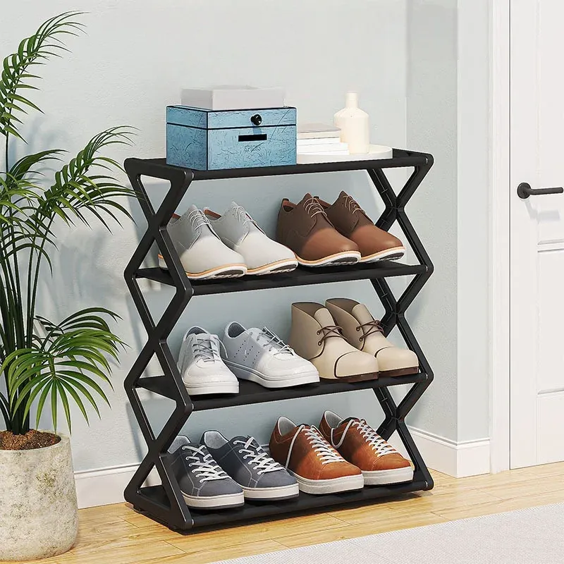 Étagère à chaussures pliable en situation