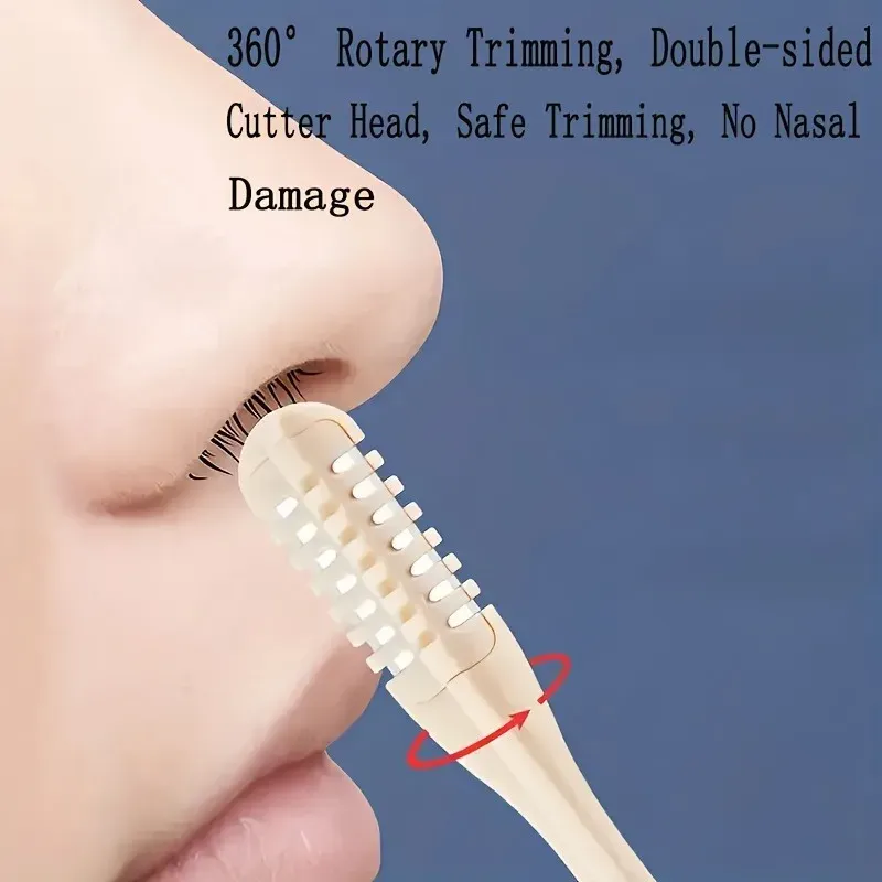 Ensemble de tondeuses manuelles pour poils du nez, lot de 1/2 pièces, rotation à 360°, lame double face, facile à nettoyer, fabriquée en plastique 5