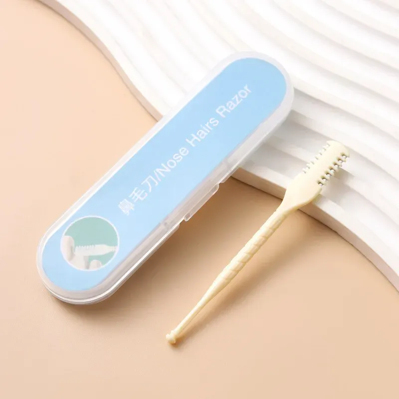 Ensemble de tondeuses manuelles pour poils du nez, lot de 1/2 pièces, rotation à 360°, lame double face, facile à nettoyer, fabriquée en plastique 6