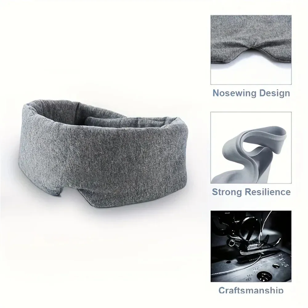 Masque de couchage respirant et anti-pression, doux et portable, pour voyage et pause déjeuner, 1 pièce 5