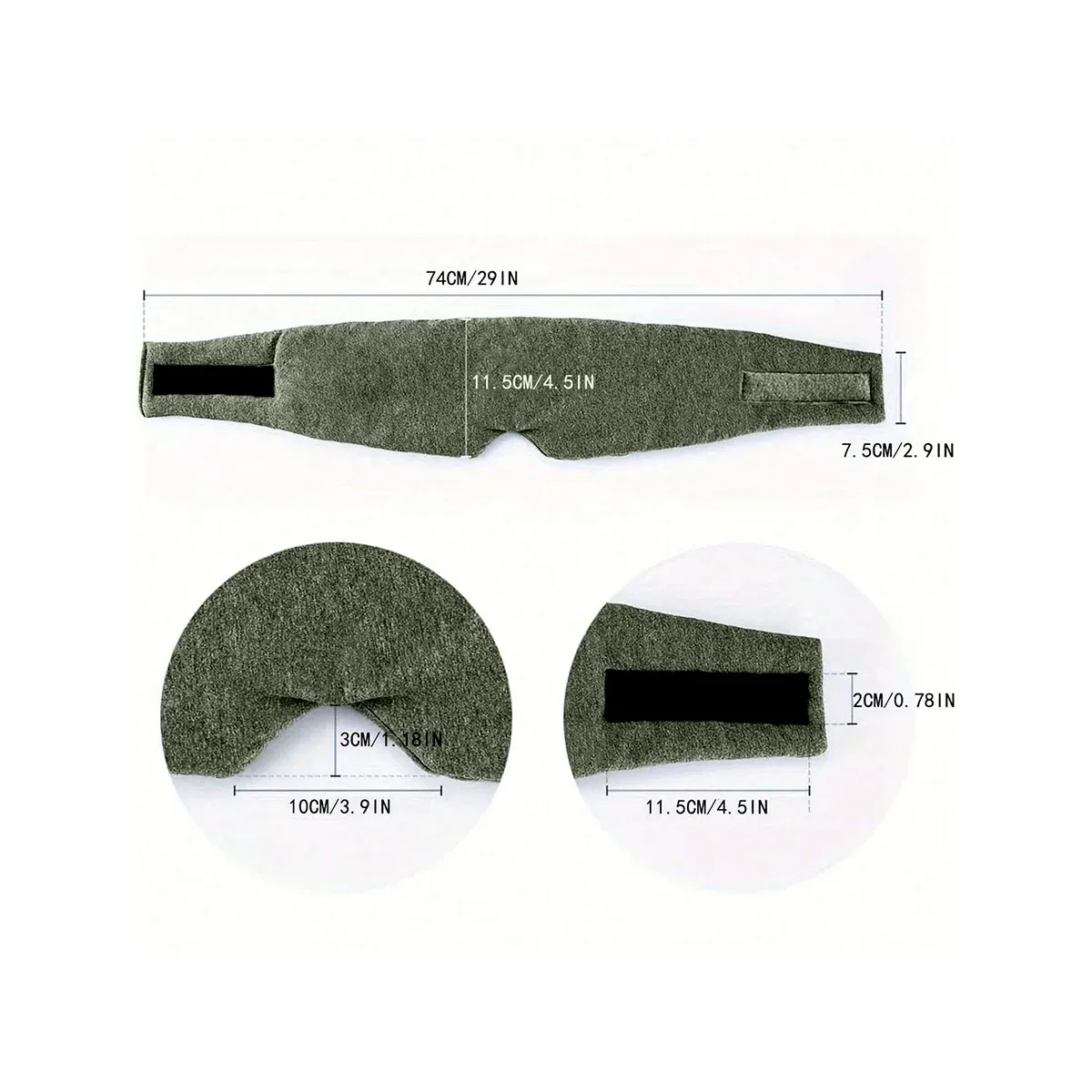 Masque de couchage respirant et anti-pression, doux et portable, pour voyage et pause déjeuner, 1 pièce 6