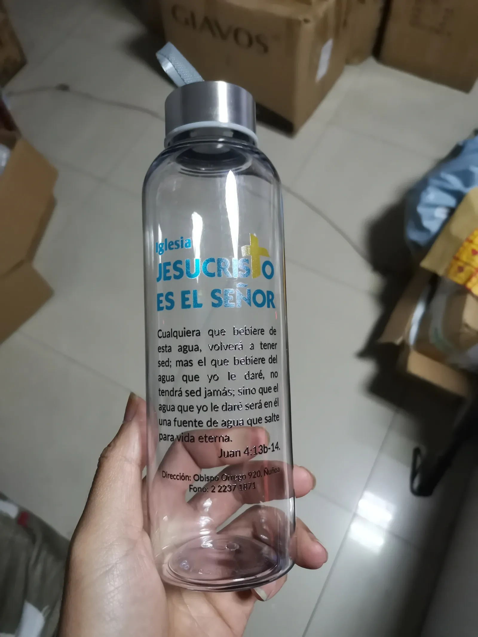 Bouteille d'eau de sport, détail du bouchon