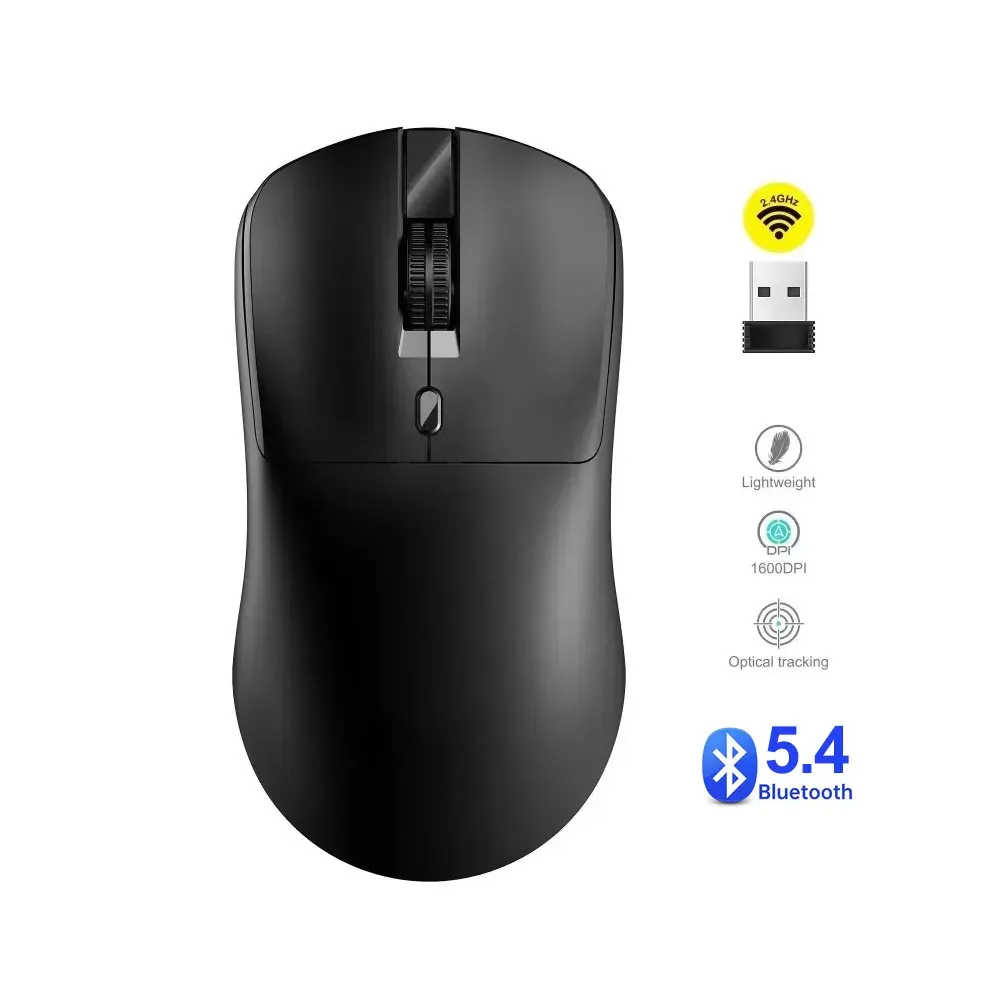 Souris de jeu sans fil 2,4 GHz ergonomique, rechargeable, DPI 800/1200/1600, compatible PC, ordinateur portable et MacBook Pro 9