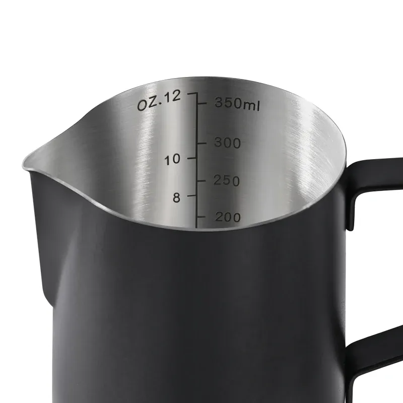 Pichet à mousse de lait 350/500 ml en acier inoxydable pour café, pichet à lait pour barista, mousseur à expresso et à vapeur, tasse à latte 2