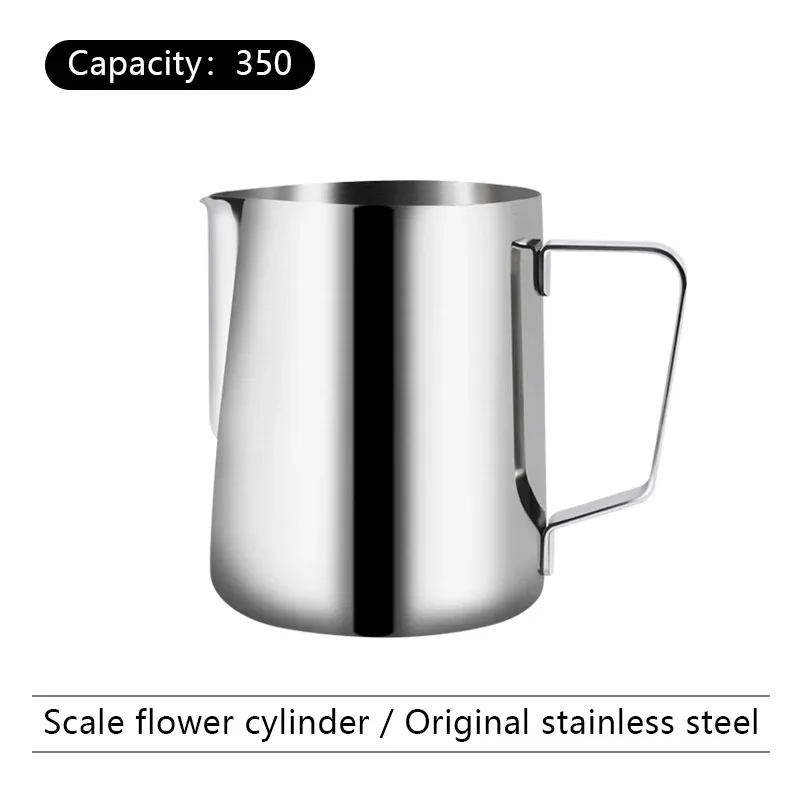 Pichet à mousse de lait 350/500 ml en acier inoxydable pour café, pichet à lait pour barista, mousseur à expresso et à vapeur, tasse à latte 9