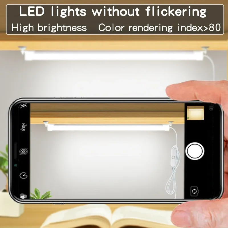 Lampe de bureau LED magnétique rechargeable par USB, protection des yeux 4