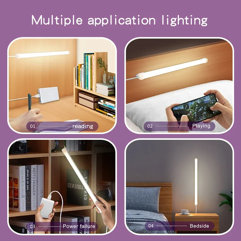 Lampe de bureau LED magnétique rechargeable par USB, protection des yeux 6