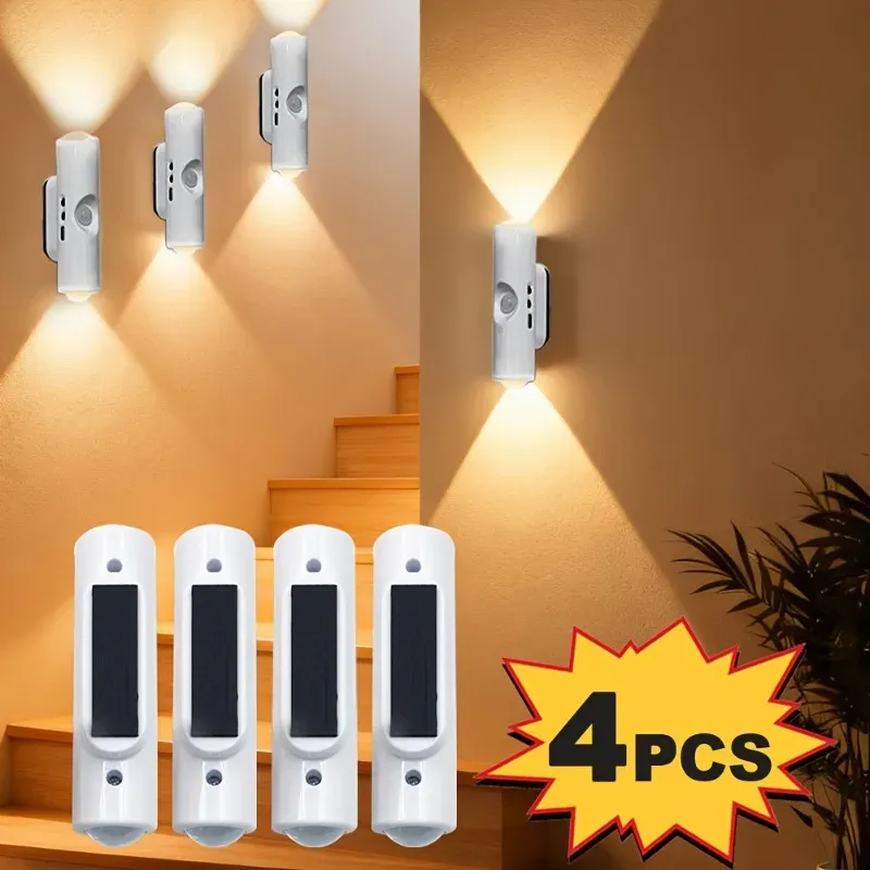 Lampes LED à détecteur de mouvement rechargeables par USB, luminosité réglable, pour chevet, bureau, escalier et placard (lot de 1, 2 ou 4) 1