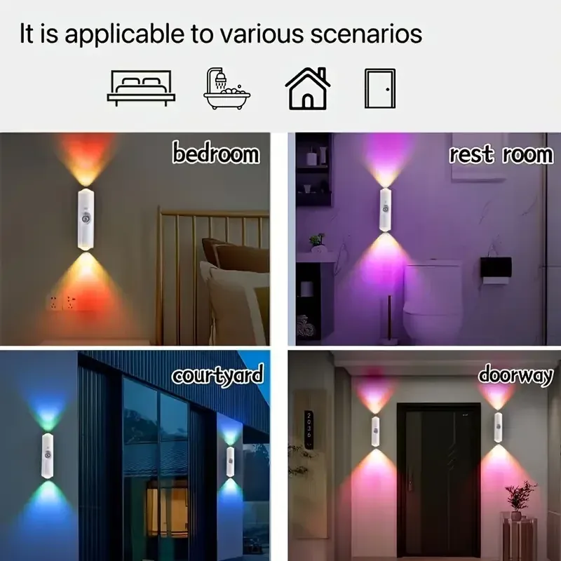 Lampes LED à détecteur de mouvement rechargeables par USB, luminosité réglable, pour chevet, bureau, escalier et placard (lot de 1, 2 ou 4) 5