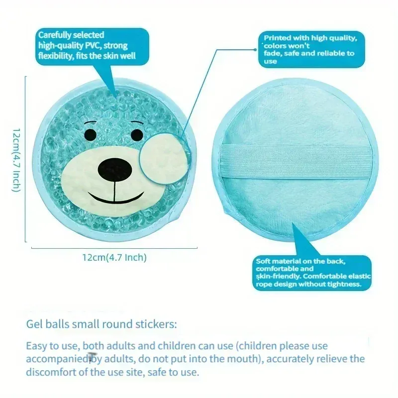 Poche de glace en gel réutilisable au motif dessin animé, compresse chaude et froide apaisante 2