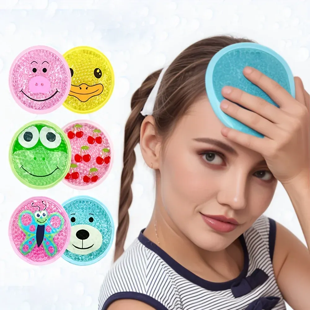 Poche de glace en gel réutilisable au motif dessin animé, compresse chaude et froide apaisante - Image 1