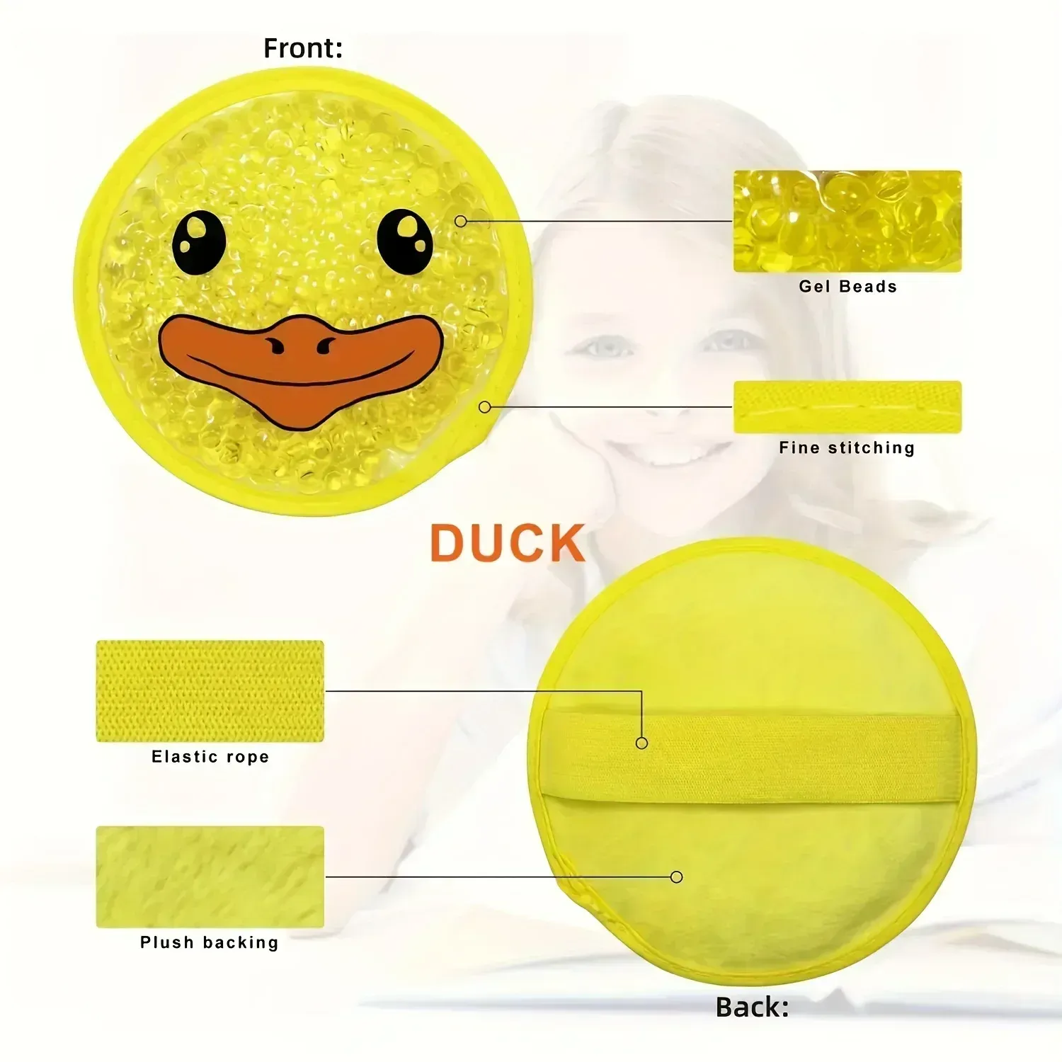 Poche de glace en gel réutilisable au motif dessin animé, compresse chaude et froide apaisante 3